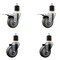 Service Caster 3.5'' SS Gray Poly Swivel 1-7/8'' Expanding Stem Caster Set 2 Total Lock Brakes, 4PK SCC-SSEXTTL20S3514-PPUB-2-S-2-178 - alternate 1